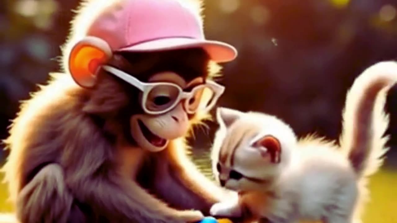 The Monkey & Cat Cooking Adventure Fun, Food, and Friendship Monkey and Kitten Playtime!
