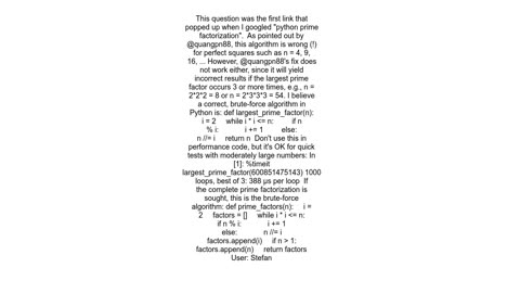 Python Finding Prime Factors