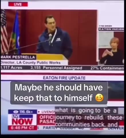 Did they just freudian slip "the fires we started" on live television ??