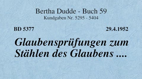 BD 5377 - GLAUBENSPRÜFUNGEN ZUM STÄHLEN DES GLAUBENS ....