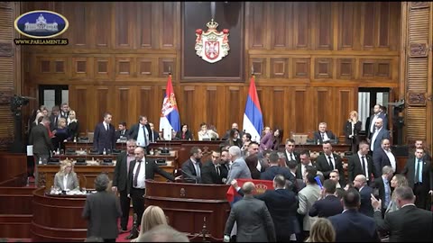 #WATCH as Chaos erupts in the Serbian parliament