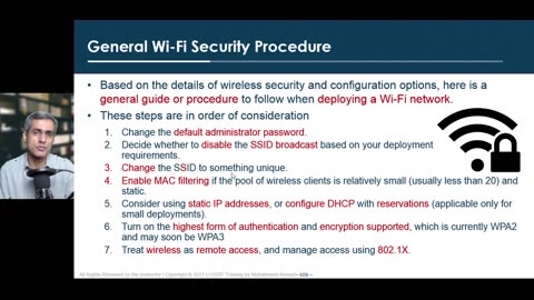 122 - Domain 4 - 41 General Wi-Fi Security Procedure