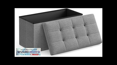 SONGMICS 30 Inches Folding Storage Ottoman Bench Storage Chest Foot Rest Stool Review