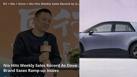 Nio Hits New Weekly Sales Record