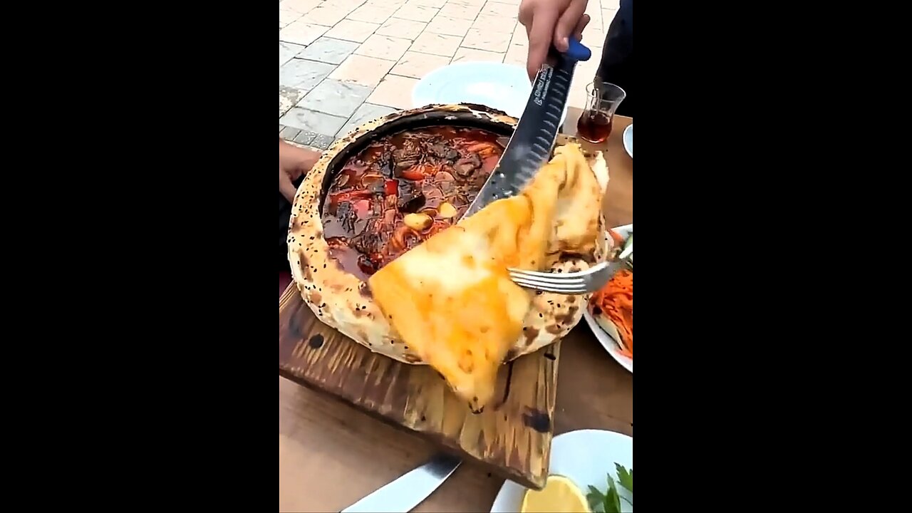 Turkish bread plate with meat