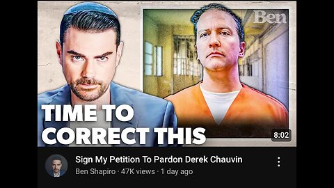 Ben Shapiro Asks President Trump To Pardon Derek Chauvin! We Were Warned about this Regime!