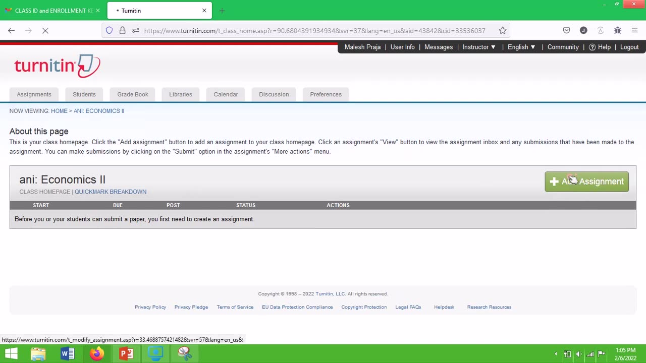 How to Get and Activate Turnitin free class ID and enrollment key