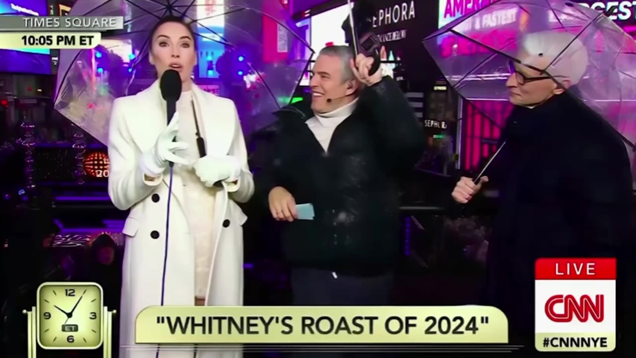Comedian Whitney Cummings ROASTS Democrats & CNN Live on CNN NYE 2024