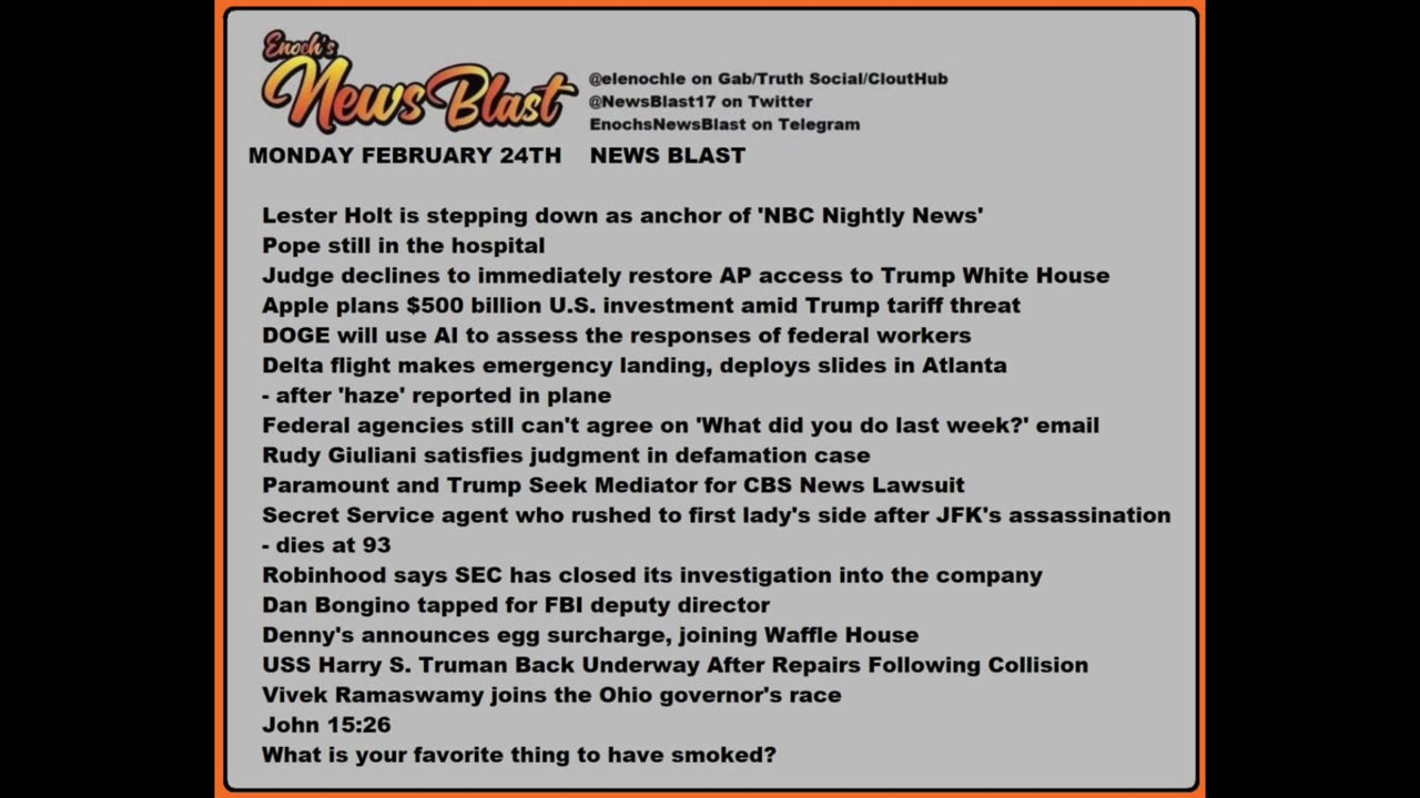 Monday February 24,2025 News Blast