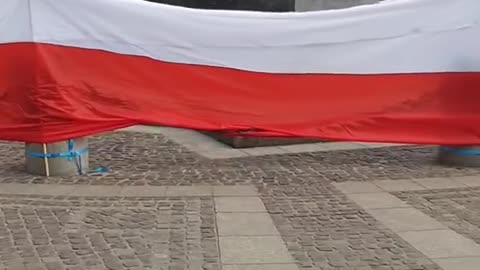 Kraków Biało czerwona flaga.🇵🇱