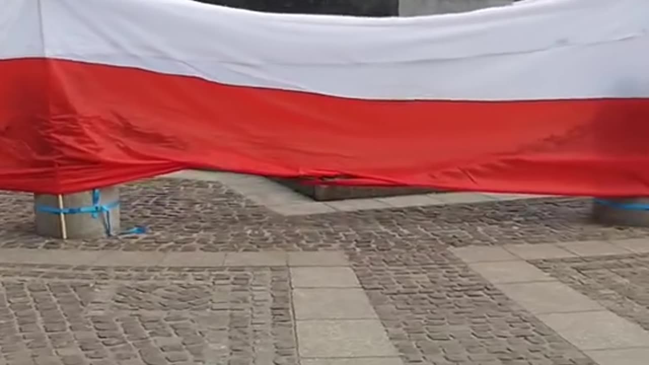 Kraków Biało czerwona flaga.🇵🇱