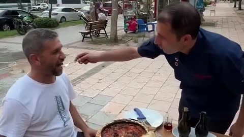 Turkish bread plate with meat