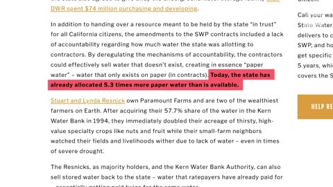 Guess who owns and controls 94% of the water in California?