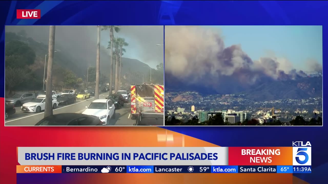 BREAKING NEWS: Wildfire in Pacific Palisades threatens homes, grows to 200 acres