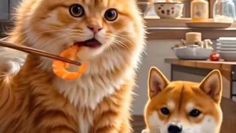 Cute cat Ai generated funny video