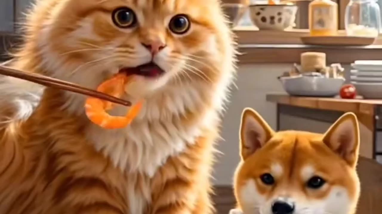 Cute cat Ai generated funny video