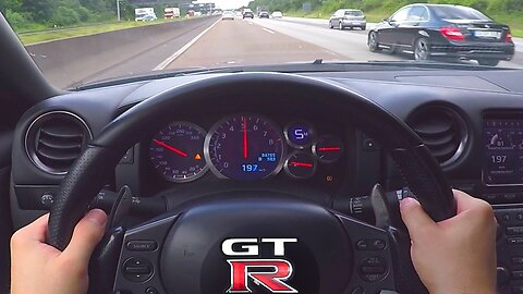 Nissan GTR Onboard POV 0-300 Acceleration Autobahn ECC Rent Mietwagen