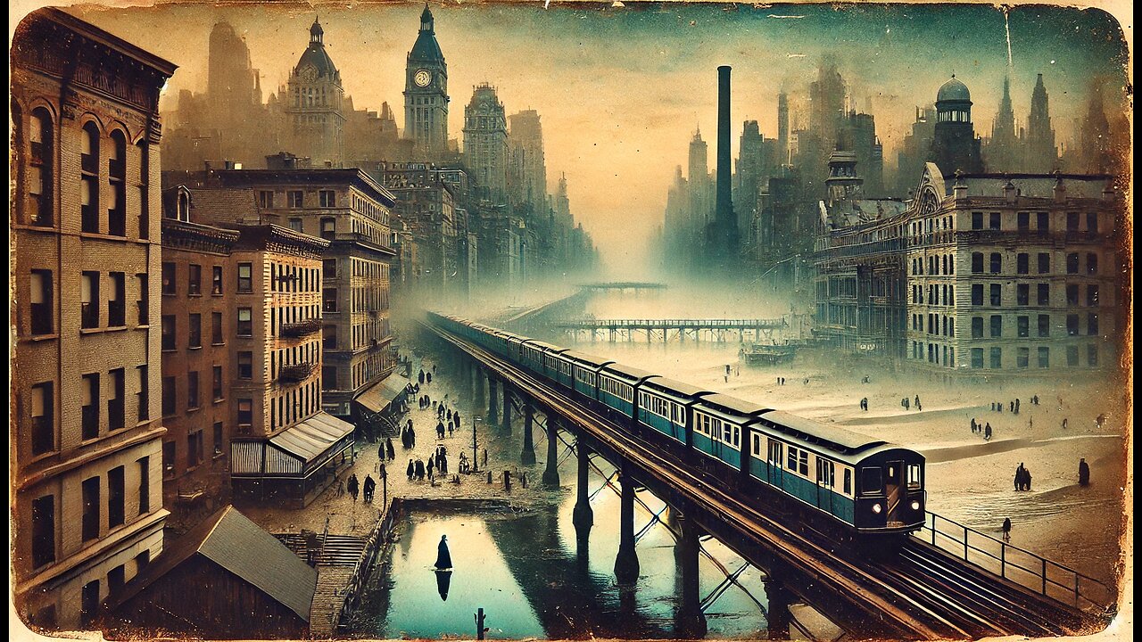 Surgery- Nationwide, New York City-1915, trains and the beach, 16mm