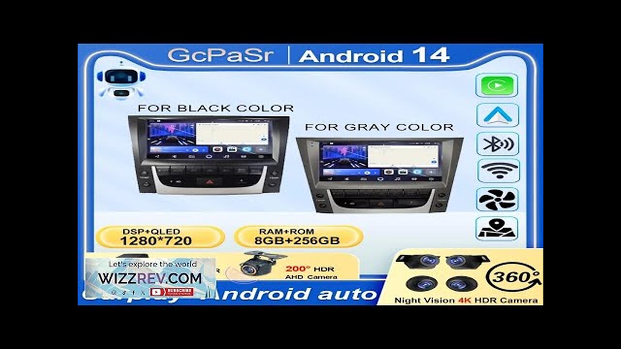 Android 14 Car Radio Wireless Carplay For Lexus GS300 S190 GS350 GS400 Review