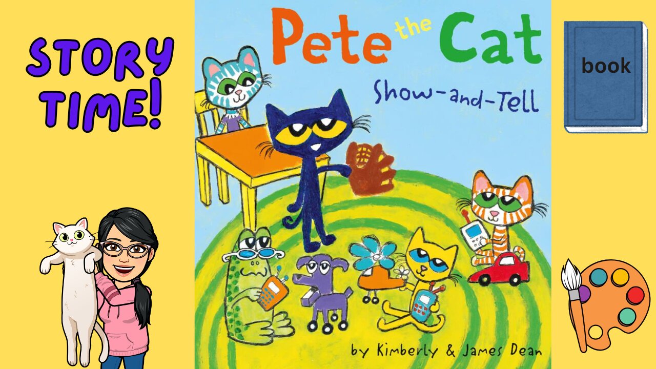 Pete the Cat show and tell //story book read aloud for kids