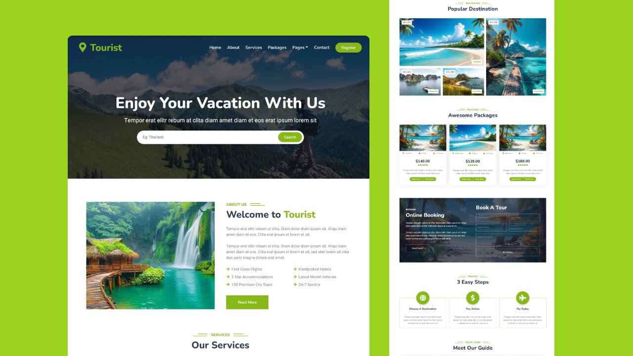 🌐 Tour & Travel Website Design 🌟 React TypeScript || With Source Code