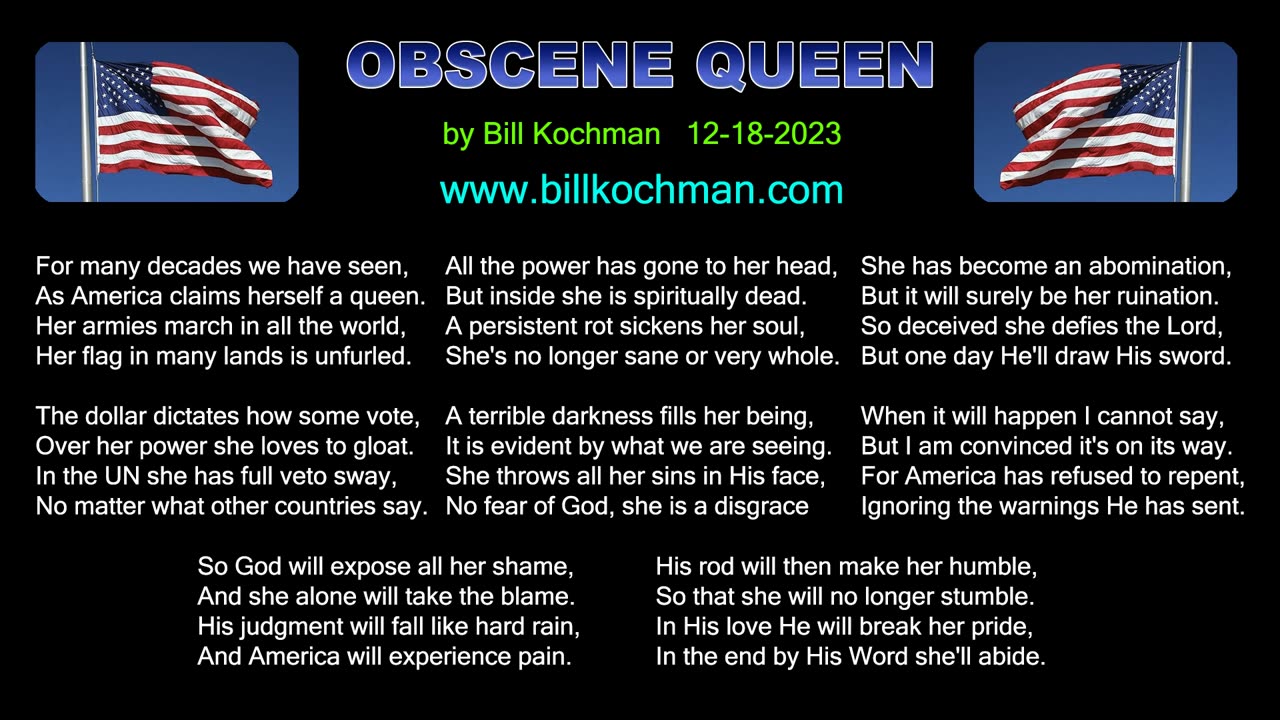 OBSCENE QUEEN -- an original song by Bill Kochman.