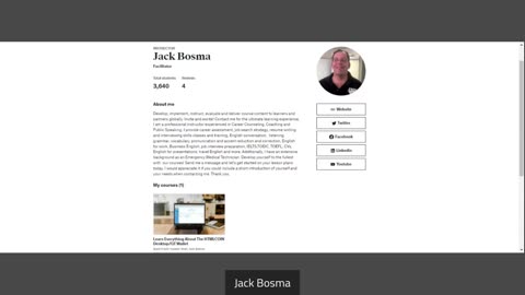 Jack Bosma: Udemy Instructor/Trainer