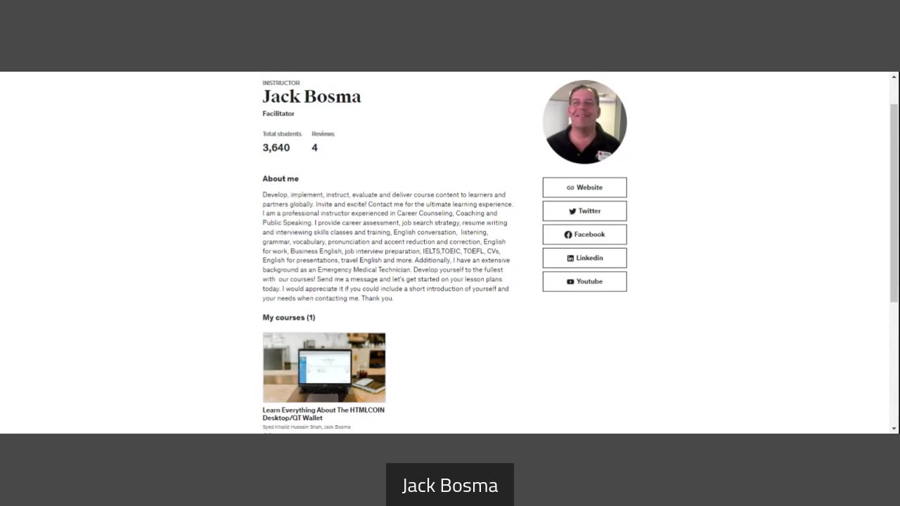 Jack Bosma: Udemy Instructor/Trainer