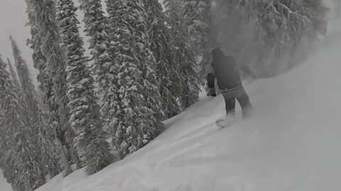 Aliza Thornburger and Tommy T on a Powder Day