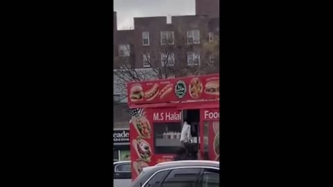 A NYC halal food cart worker was captured taking a pigeon for his food cart