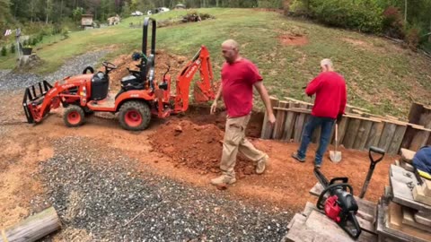 Retaining Wall build from old telephone poles part1