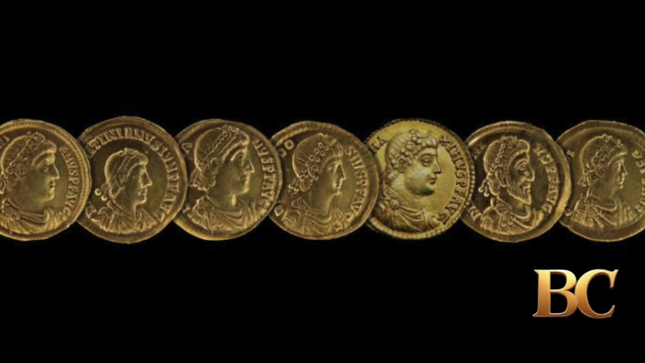 1,700-year-old Roman hoard includes gold coins depicting illegitimate emperor