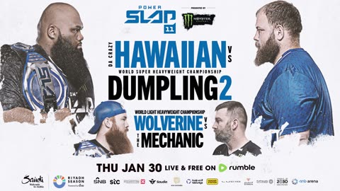 Power Slap 12: Da Crazy Hawaiian vs Dumpling 2 | Thursday January 30th 12pET/9aPT