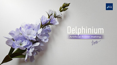 Delphinium | Crepe paper flower making | Artificial flower making