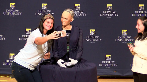 February 28, 2018 - Sophia the Robot and Her Creator, David Hanson, Visit DePauw University