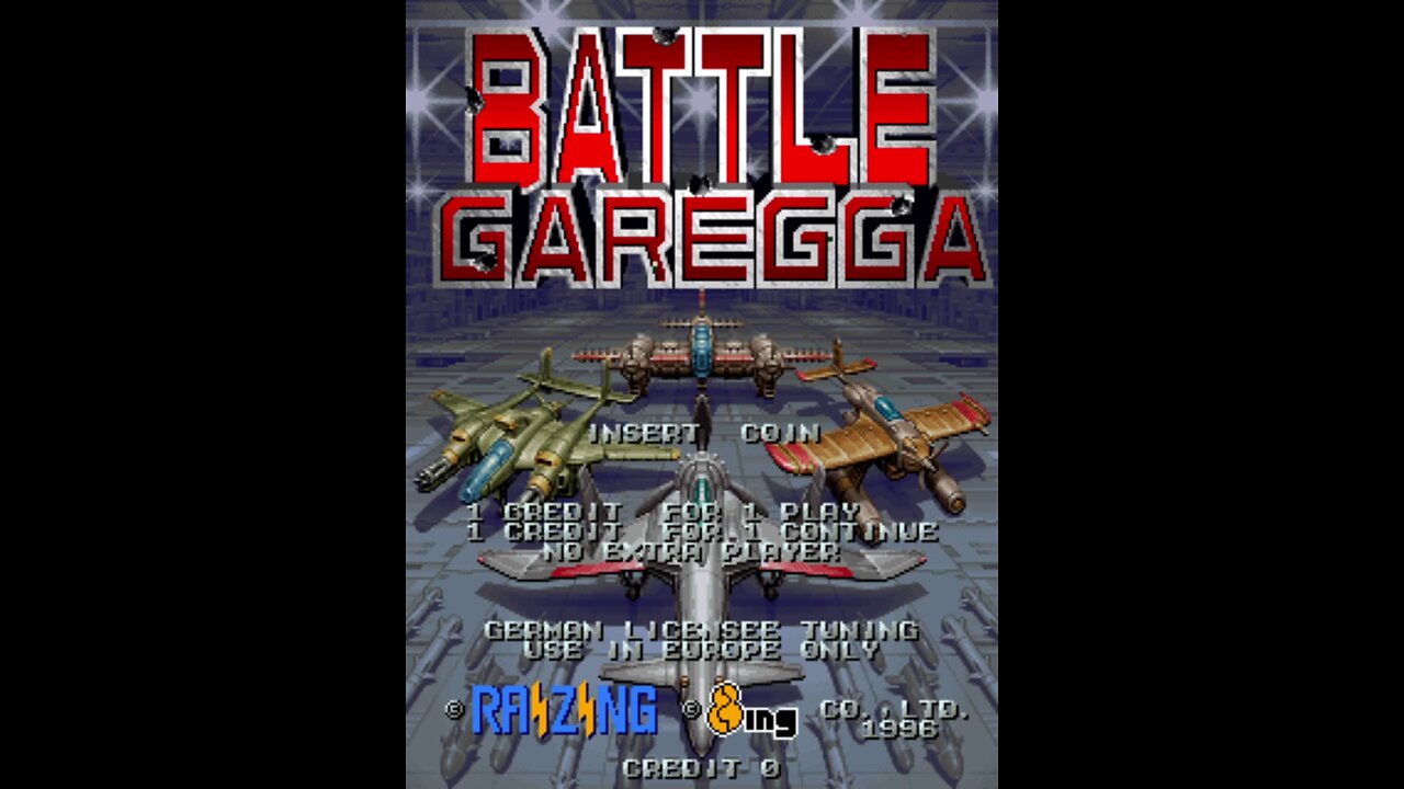 Battle Garegga Arcade Game, Raizing Eighting 1996, Longplay