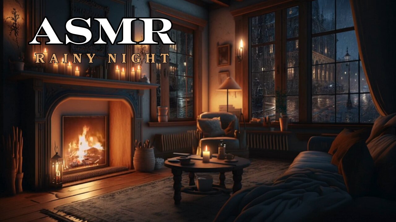 Cozy Fireplace ASMR | Rain Sounds for Calm Nights