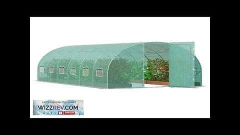 VEVOR Walk-in Tunnel Greenhouse 19.36x9.68x7.4ft Galvanized Frame PE Cover Green Review