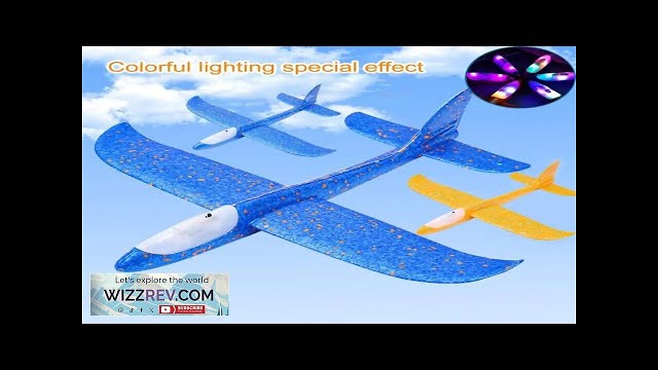 Big LED Flash Glider Foam Plane Hand Throw Light Inertial AirPlane EPP Review