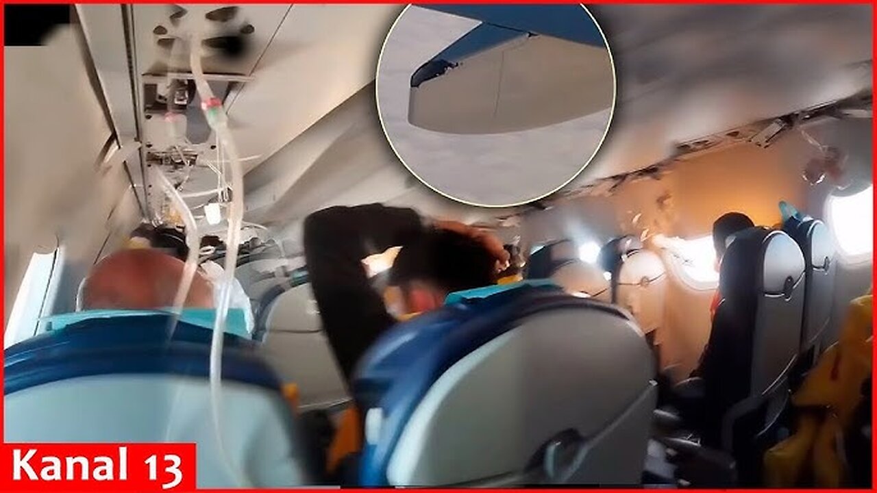 Video footage shared by passengers from inside the crashed plane in which 38 people died