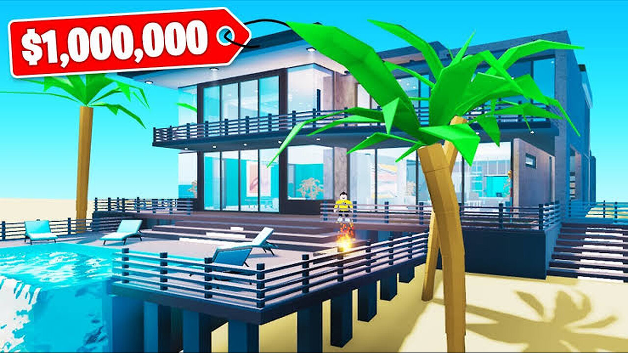 Part 01: Ground floor and Dock Build | Beach House | Mega Mansion Tycoon | Roblox