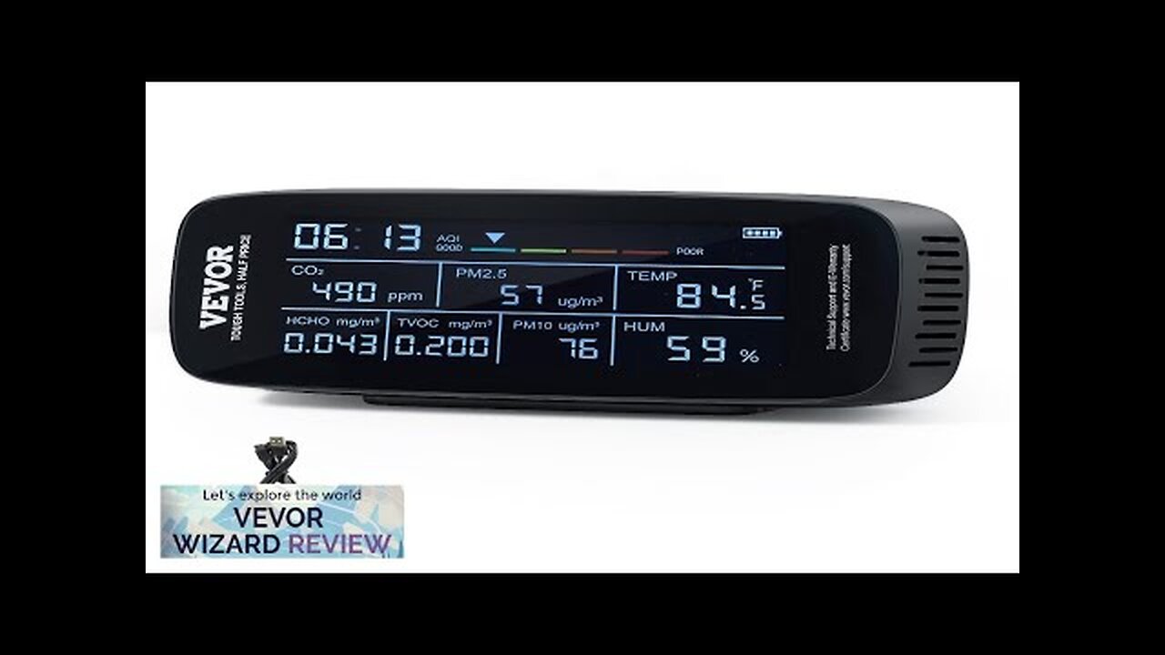 VEVOR Air Quality Monitor 9-IN-1 CO2 Temperature Humidity Formaldehyde TVOC AQI Tester Review