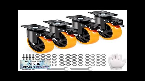 VEVOR Caster Wheels 5-inch Swivel Plate Casters Set of 4 with Security Review