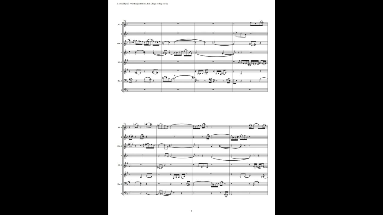 J.S. Bach - Well-Tempered Clavier: Part 1 - Fugue 24 (Woodwind Octet)