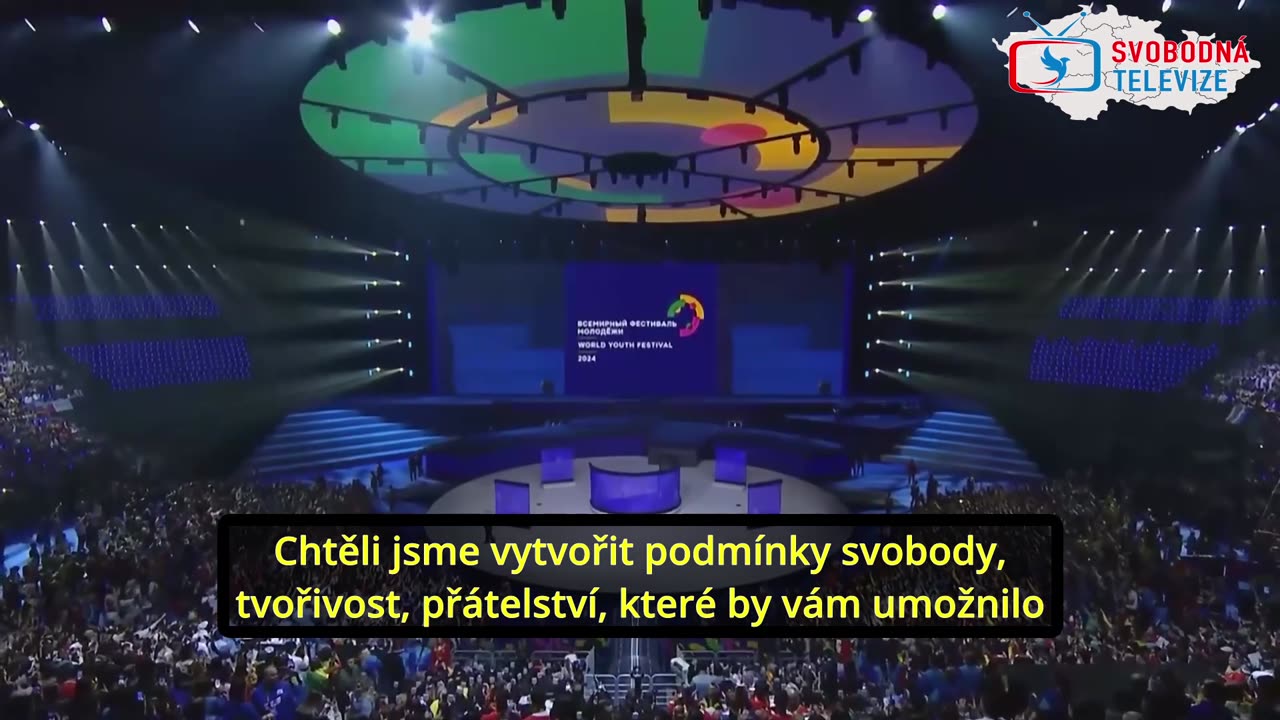 Putinův úplný projev na závěrečném ceremoniálu WFM v Soči - CZ titulky