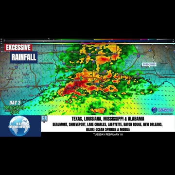 🌧️ Heavy Rain Alert: 2-4" Expected S. Louisiana! 2/17/25 #shorts #weather