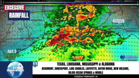 🌧️ Heavy Rain Alert: 2-4" Expected S. Louisiana! 2/17/25 #shorts #weather