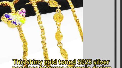 GN-20250227-01 This shiny gold toned S925 silver necklace