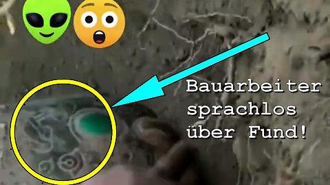 Chinesische Bauarbeiter entdecken ein rätselhaftes eiförmiges Objekt mit blauen Hieroglyphen