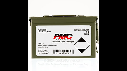 840 Rounds of 55gr FMJBT 5.56×45 Ammo by PMC in Bandolier in Ammo Can